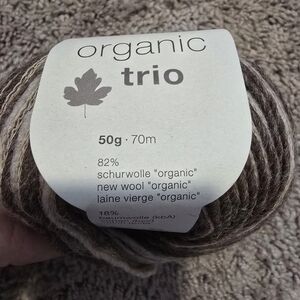 Rico Design Organic Trio Yarn - Brown and Cream (9 Balls)